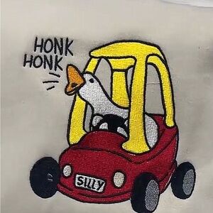 Goose in Toy Car Embroidered sweater